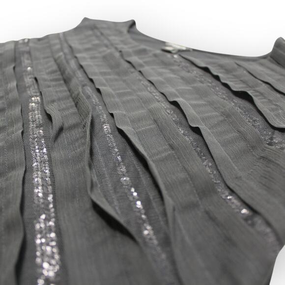 Medium ANN TAYLOR Tank Shell Tee MixedMedia Sleeveless Sequin - Picture 7 of 11